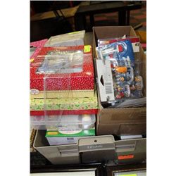 BOX OF VILLAGE FIGURINES