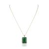 Image 1 : 14KT White Gold 23.13ct Emerald and Diamond Pendant With Chain