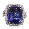 Image 1 : 18KT White Gold GIA Certified 10.65ct Tanzanite and Diamond Ring