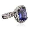 Image 2 : 18KT White Gold GIA Certified 10.65ct Tanzanite and Diamond Ring