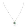 Image 2 : 14KT White Gold 1.55ct Emerald and Diamond Necklace