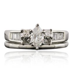 Platinum 1.20ctw Diamond Ring Wedding Set