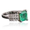 Image 2 : 14KT White Gold 2.84ct Emerald and Diamond Ring