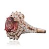 Image 2 : 14KT Rose Gold 2.46ct Tourmaline and Diamond Ring