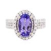 Image 1 : 14KT White Gold 2.51ct Tanzanite and Diamond Ring