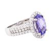 Image 2 : 14KT White Gold 2.51ct Tanzanite and Diamond Ring