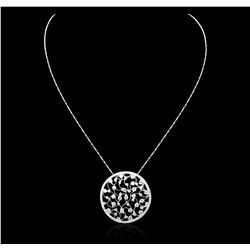 14KT White Gold 1.25ctw Diamond Pendant With Chain