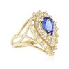 Image 2 : 14KT Yellow Gold 1.69ctw Tanzanite and Diamond Ring