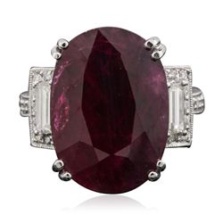 18KT White Gold 12.59ct Ruby and Diamond Ring