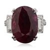 Image 1 : 18KT White Gold 12.59ct Ruby and Diamond Ring