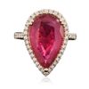 Image 1 : 14KT Yellow Gold 9.84ct Ruby and Diamond Ring