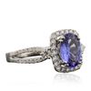 Image 2 : 18KT White Gold 1.79ct Tanzanite and Diamond Ring