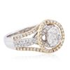 Image 2 : 14KT Two-Tone Gold 0.73ctw Diamond Ring