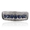 Image 1 : 14KT White Gold 0.92ctw Sapphire and Diamond Ring