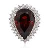 Image 1 : 14KT White Gold 11.69ct Almandite Garnet and Diamond Ring