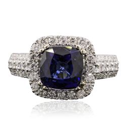 14KT Two-Tone 2.57ct Tanzanite and Diamond Ring