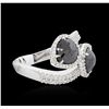 Image 2 : 18KT White Gold 4.05ctw Black Diamond Ring