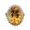 Image 1 : 14KT Yellow Gold 10.00ct Citrine and Diamond Ring