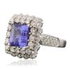 Image 2 : 14KT White Gold 4.23ct Tanzanite and Diamond Ring