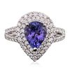 Image 1 : 14KT White Gold 1.71ct Tanzanite and Diamond Ring