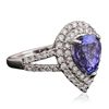 Image 2 : 14KT White Gold 1.71ct Tanzanite and Diamond Ring