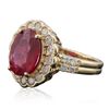 Image 2 : 14KT Yellow Gold 3.44ct Ruby and Diamond Ring