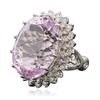 Image 2 : 14KT White Gold 40.04ct GIA Certified Kunzite and Diamond Ring