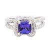 Image 1 : 14KT White Gold 1.42ct Tanzanite and Diamond Ring