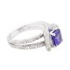 Image 2 : 14KT White Gold 1.42ct Tanzanite and Diamond Ring