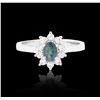 Image 1 : 14KT White Gold 0.66ct Alexandrite and Diamond Ring