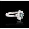 Image 2 : 14KT White Gold 0.66ct Alexandrite and Diamond Ring