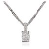 Image 1 : 14KT White Gold 0.72ctw Diamond Pendant With Chain