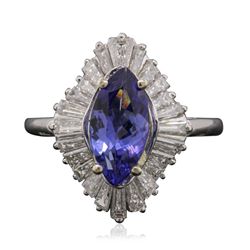 Platinum 1.86ct Tanzanite and Diamond Ring