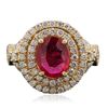 Image 1 : 14KT Yellow Gold 1.54ct Ruby and Diamond Ring