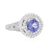 Image 2 : 14KT White Gold 1.33ct Tanzanite and Diamond Ring