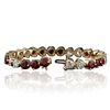 Image 3 : 14KT Yellow Gold 4.32ctw Ruby and Diamond Bracelet