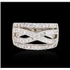 Image 1 : 14KT White Gold 0.76ctw Diamond Ring