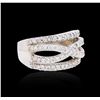 Image 2 : 14KT White Gold 0.76ctw Diamond Ring