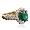 Image 2 : 14KT Yellow Gold 2.43ct Emerald and Diamond Ring