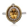 Image 1 : 14KT Two-Tone Gold 1.17ct Citrine and Diamond Ring