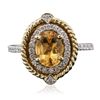 Image 1 : 14KT Two-Tone Gold 1.17ct Citrine and Diamond Ring