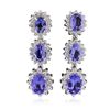 Image 1 : 14KT White Gold 8.52ctw Tanzanite and Diamond Earrings