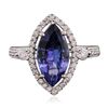 Image 1 : 14KT White Gold 3.02ct Tanzanite and Diamond Ring