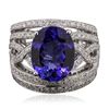 Image 1 : 14KT White Gold 5.56ct Tanzanite and Diamond Ring