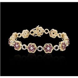 Sterling Silver 5.22ctw Pink Tourmaline and White Sapphire Bracelet