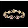 Image 1 : Sterling Silver 5.22ctw Pink Tourmaline and White Sapphire Bracelet