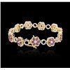 Image 2 : Sterling Silver 5.22ctw Pink Tourmaline and White Sapphire Bracelet