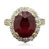 Image 1 : 14KT Yellow Gold 7.21ct Ruby and Diamond Ring