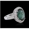 Image 2 : 14KT White Gold 6.18ct Tourmaline and Diamond Ring