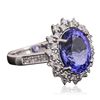 Image 2 : 14KT White Gold 5.86ct Tanzanite and Diamond Ring